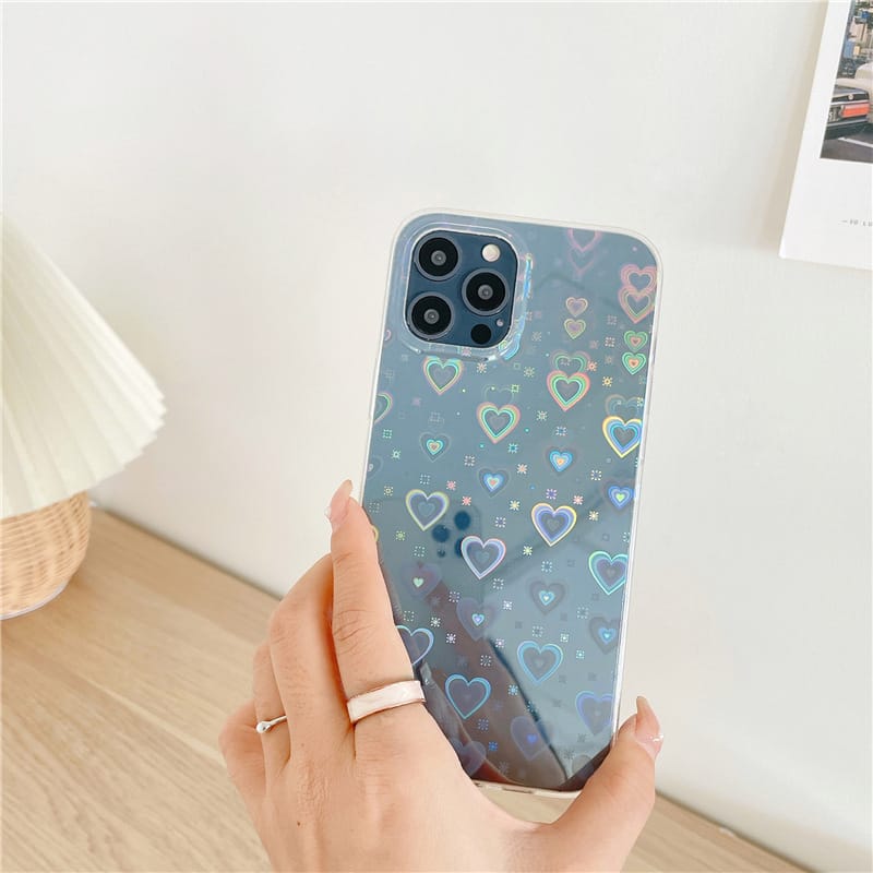 Silicone Laser Hearts Phone Case