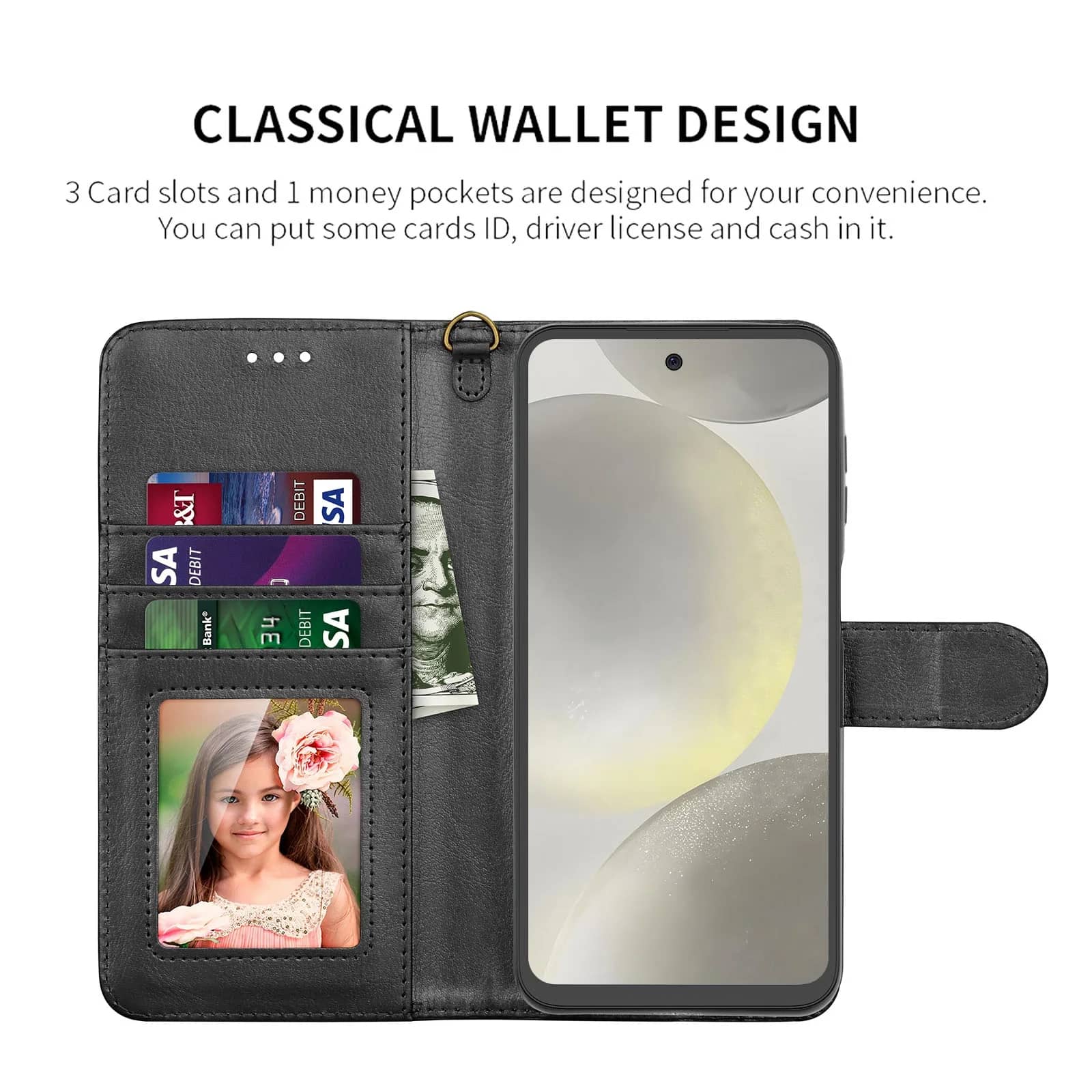 Leather Kickstand Wallet Case - Samsung Galaxy S24