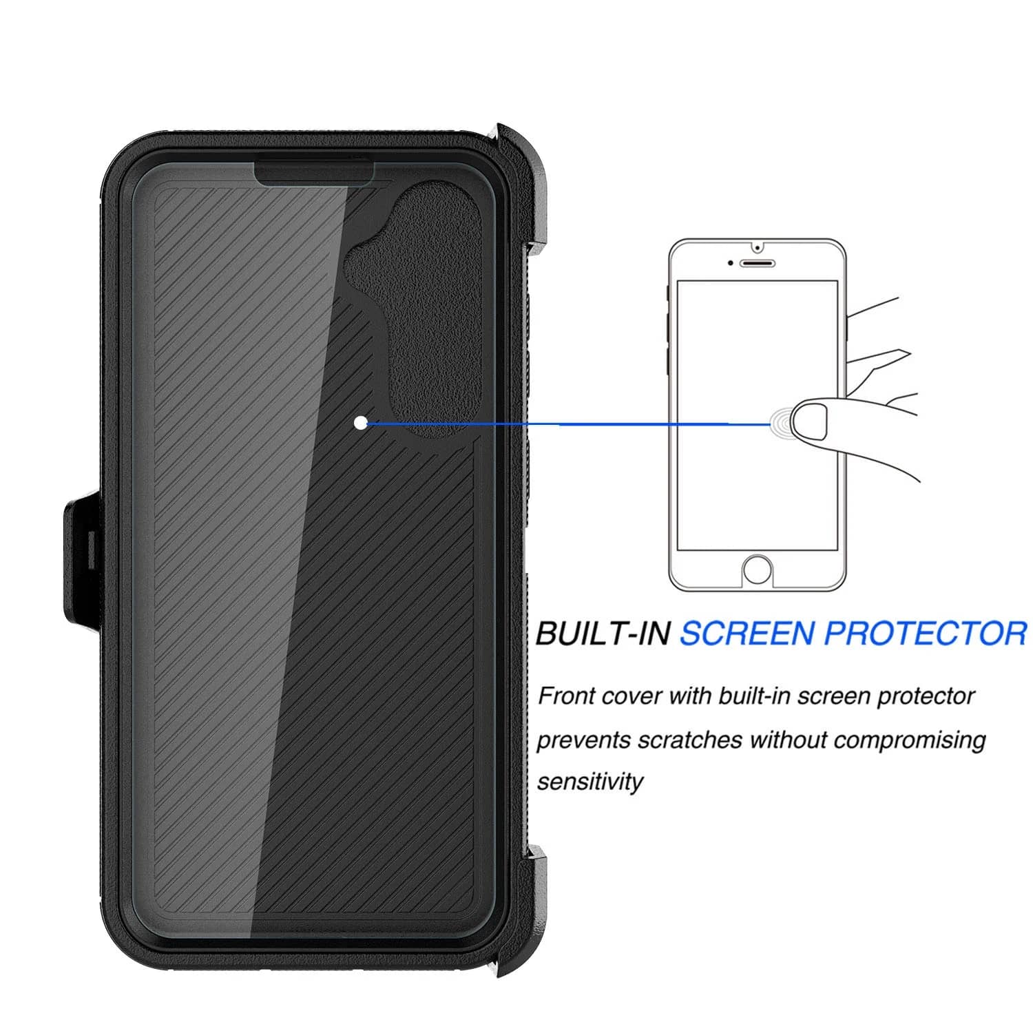 Rugged Defender Case w/ Belt Clip Holster & Built in Screen Protector - Samsung Galaxy S24