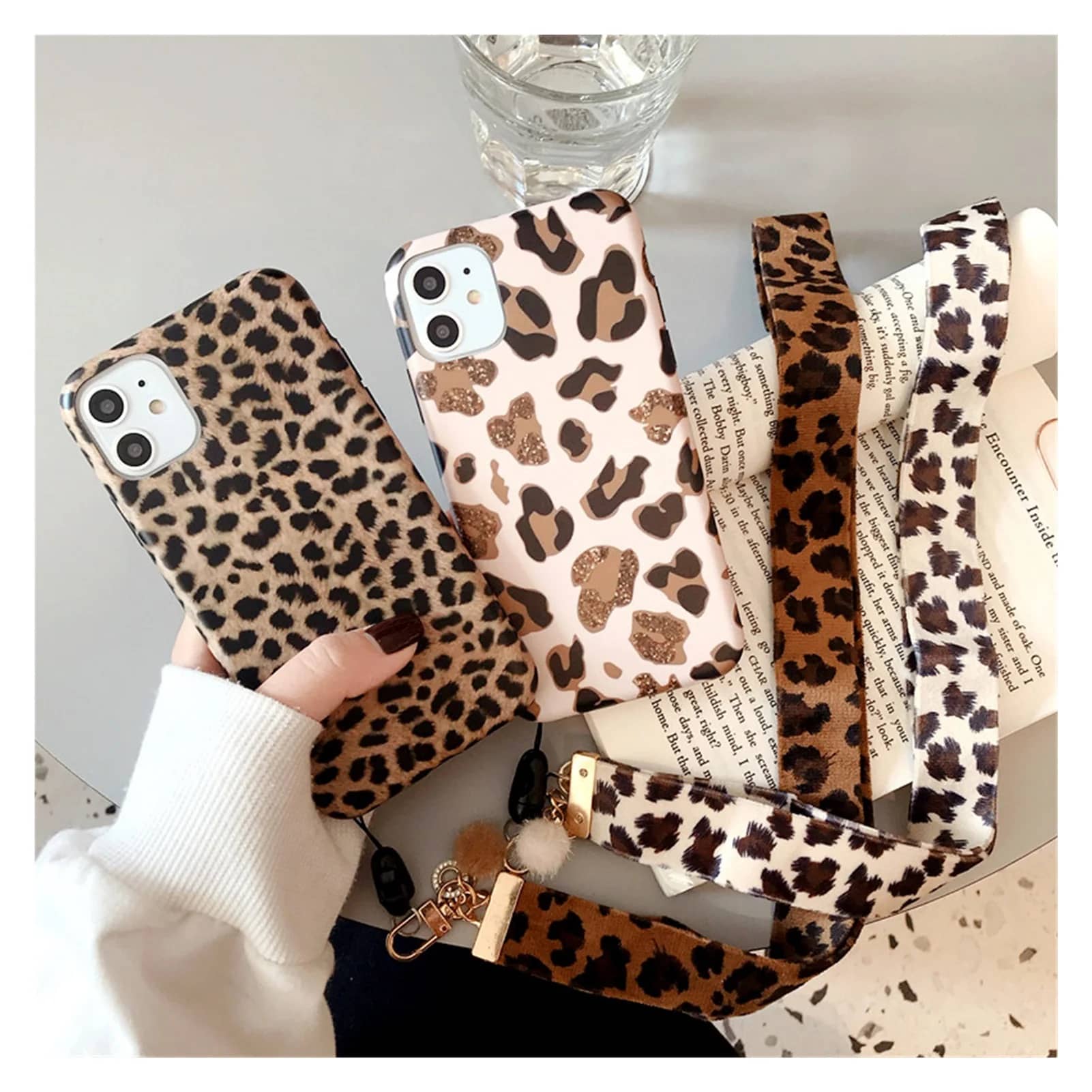 Leopard Print Phone Case w/ Lanyard -  iPhone